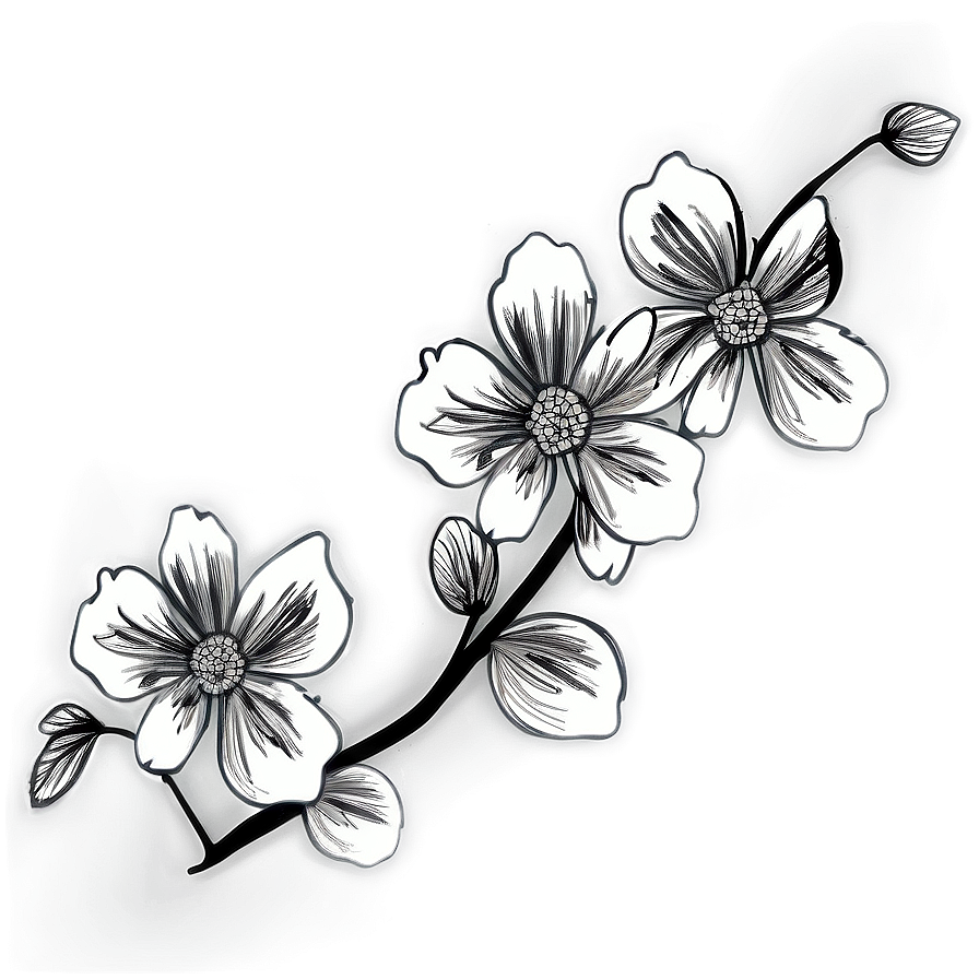 Black and White Floral Art PNG 05252024 896x896 PNG image with a transparent background, free high-resolution download