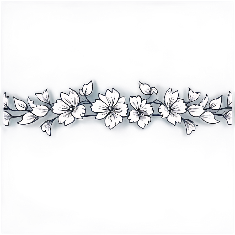 Black And White Floral Borders Png 06282024