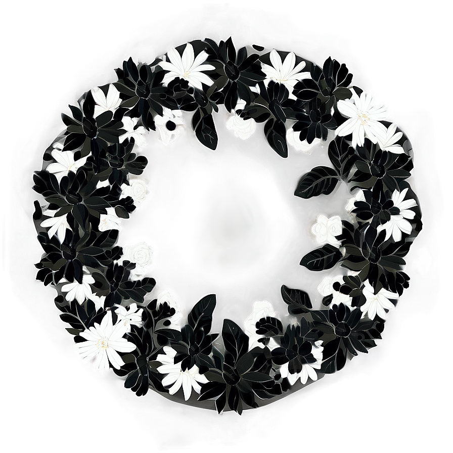 Black And White Flower Circle Png Uui