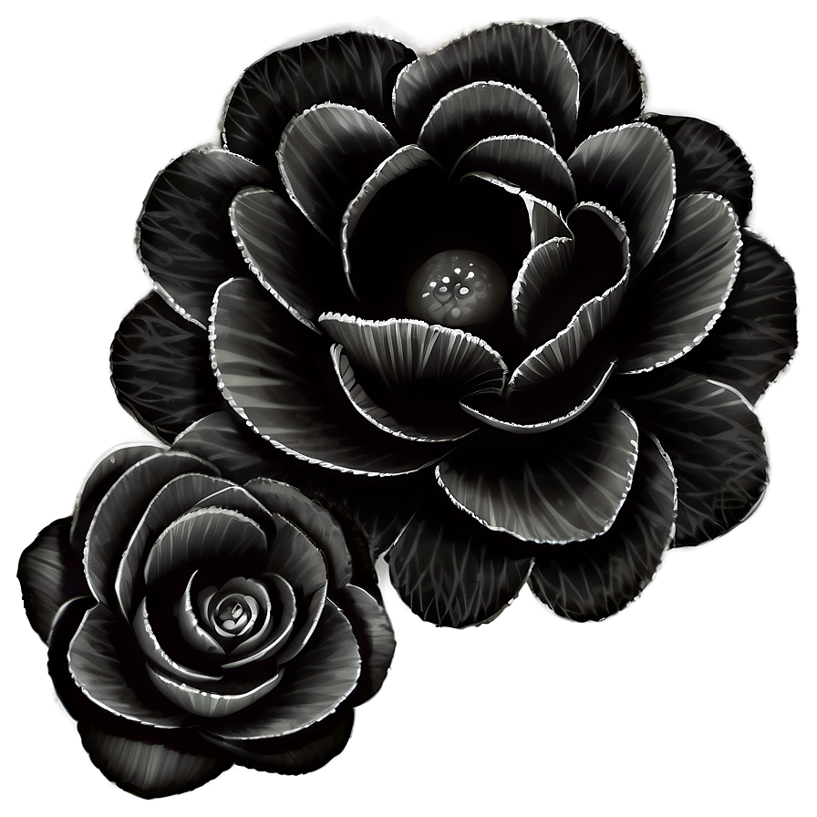 Black And White Flower Drawing Png 05252024