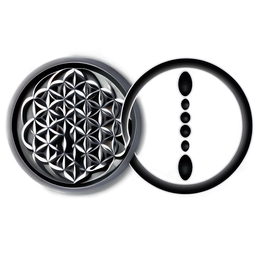 Black And White Flower Of Life Png Mja