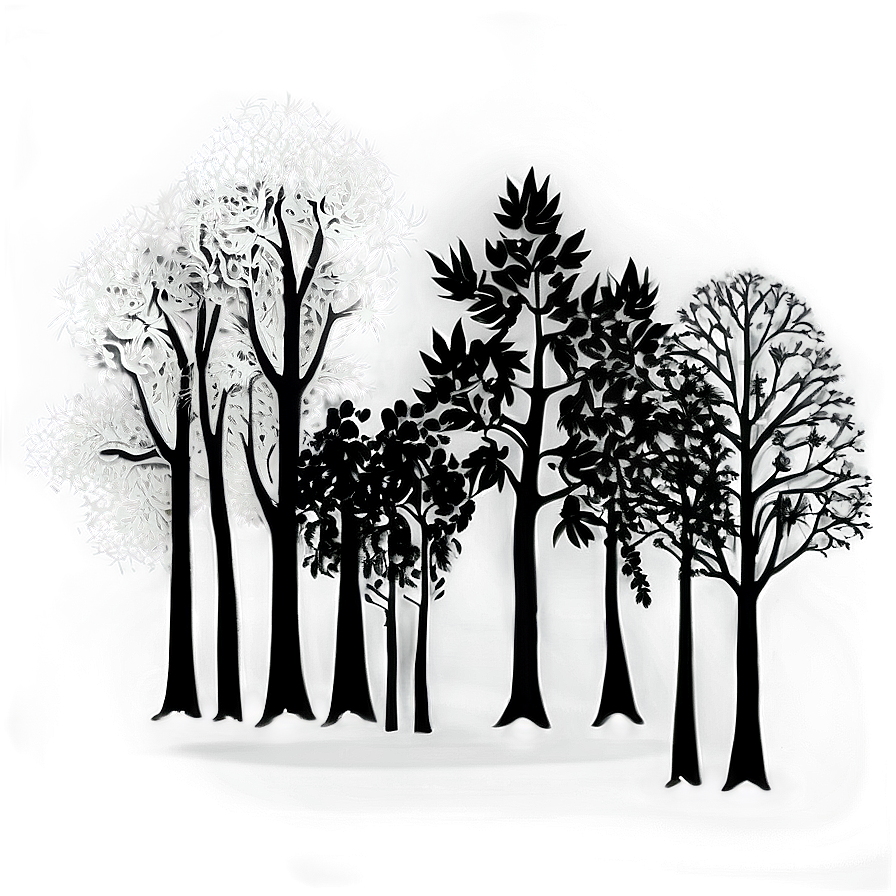 Black And White Forest Silhouette Png Imw