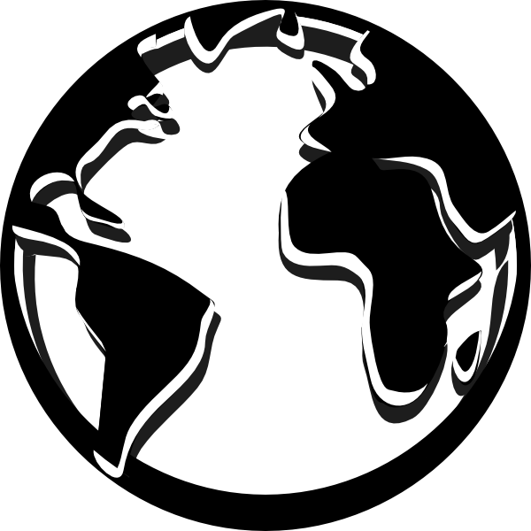 Black And White Globe Clipart - Globe Clipart Black And White, HD Png Download PNG with transparent background