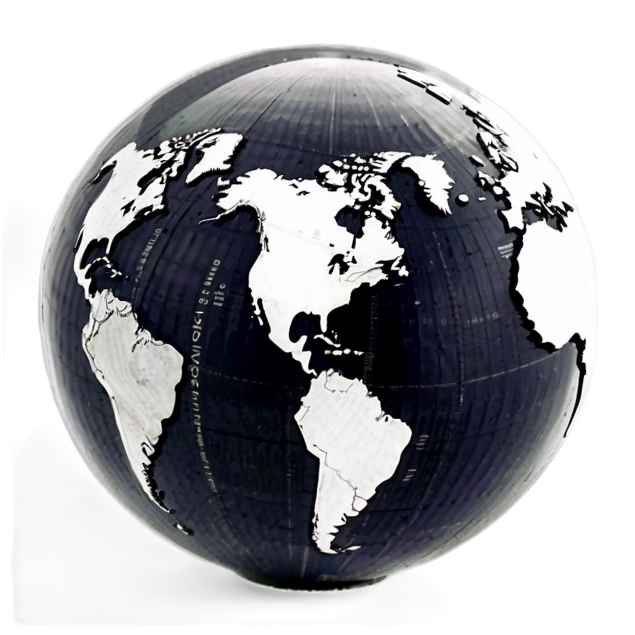 Black And White Globe For Geography Png Kdu