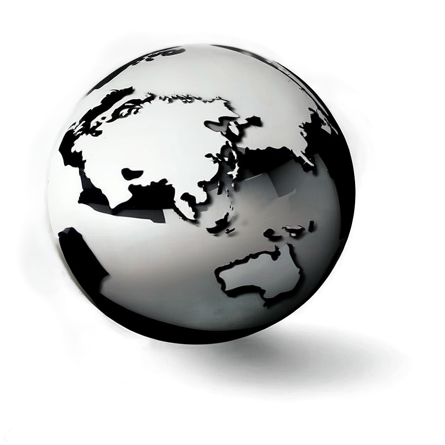 Black And White Globe For Kids Png 2