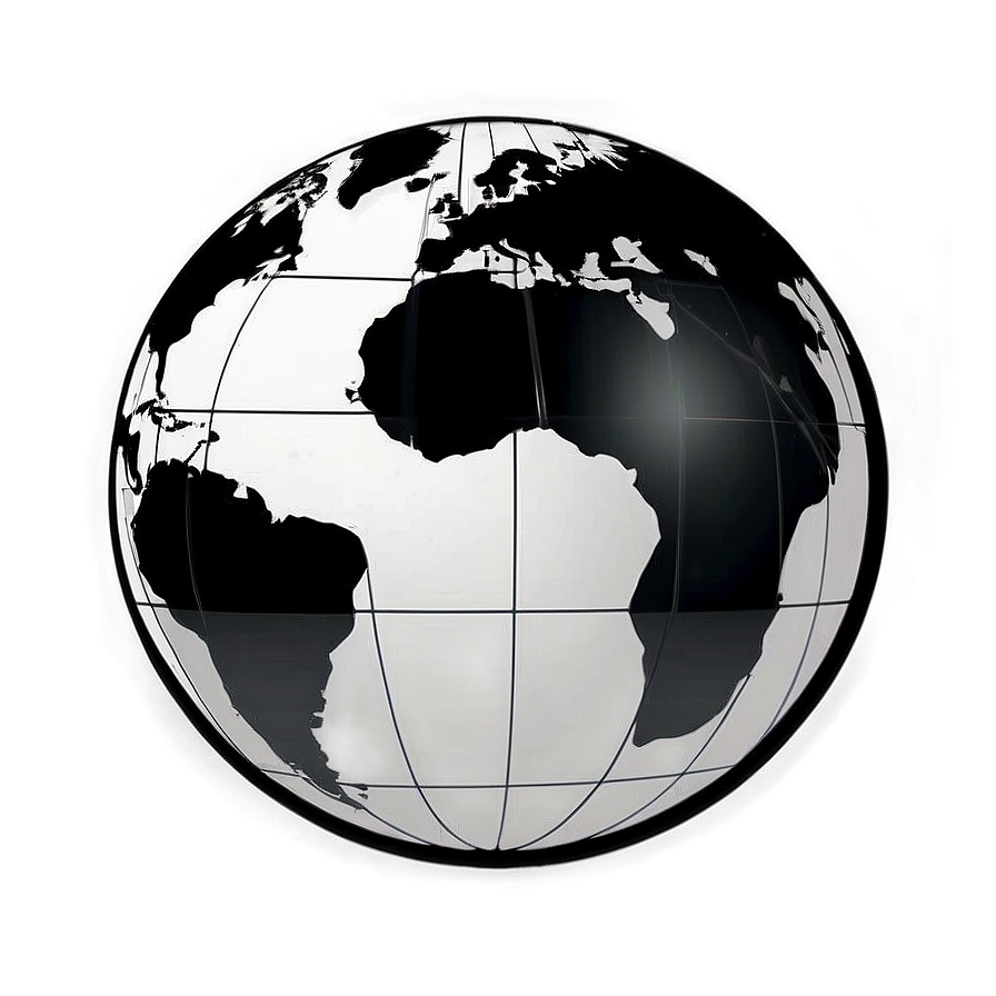 Black And White Globe For Logo Png Yiv