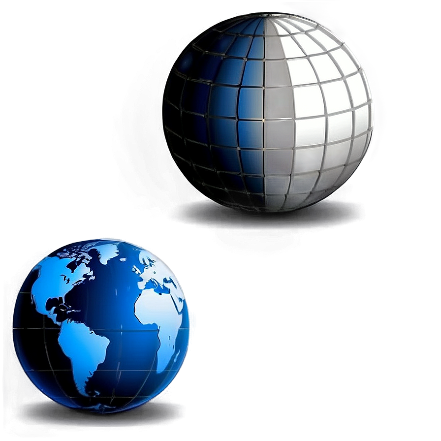 Black And White Globe For Science Png 06282024