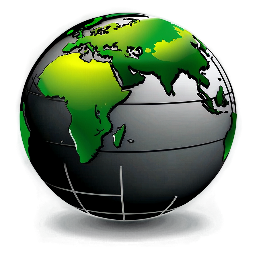 Black And White Globe Vector Png 06282024