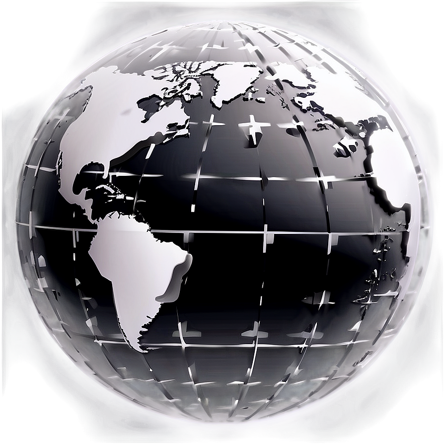 Black And White Globe Vector Png 77