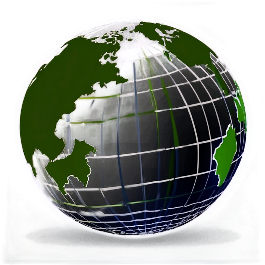 Black And White Globe With Countries Png 45