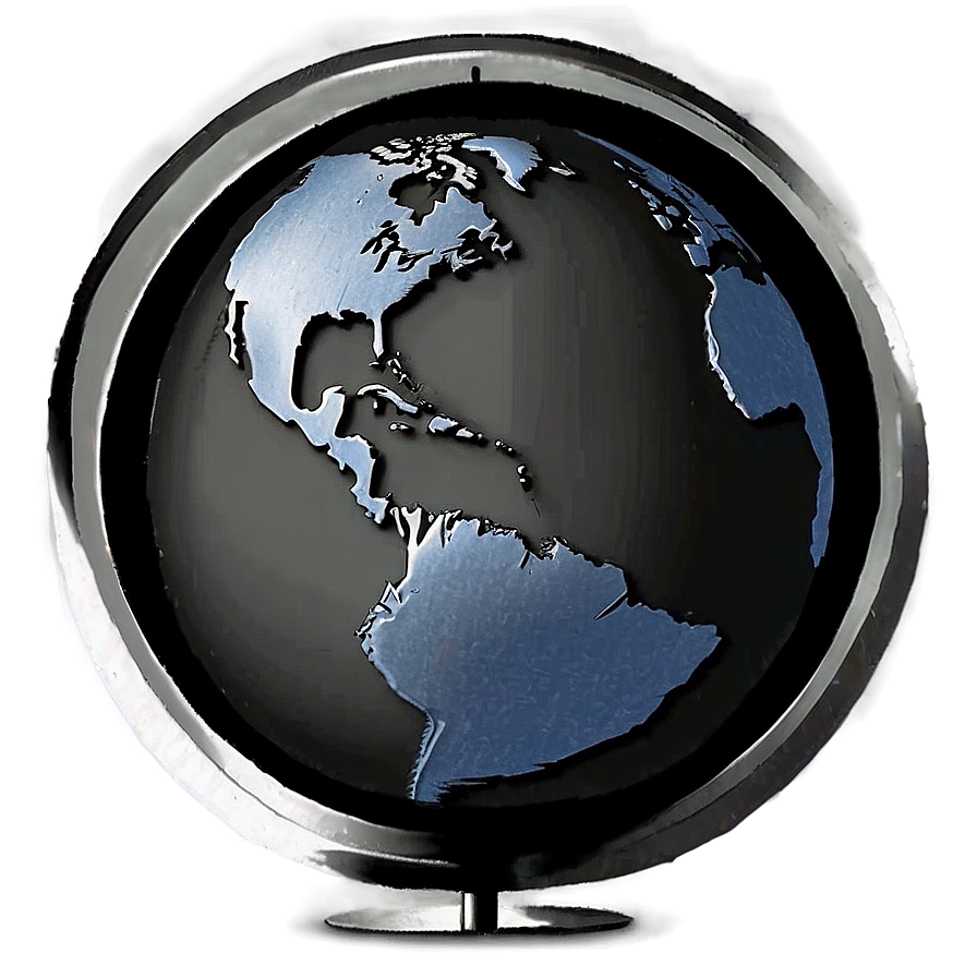 Black And White Globe With Equator Png 67