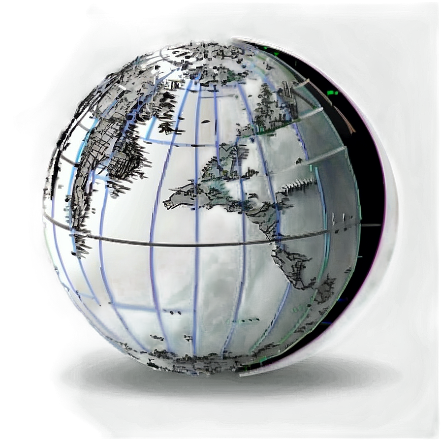 Black And White Globe With Magnetic Field Png Tum