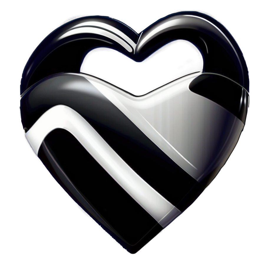 Black and White Heart Clipart PNG and PNG with transparent background