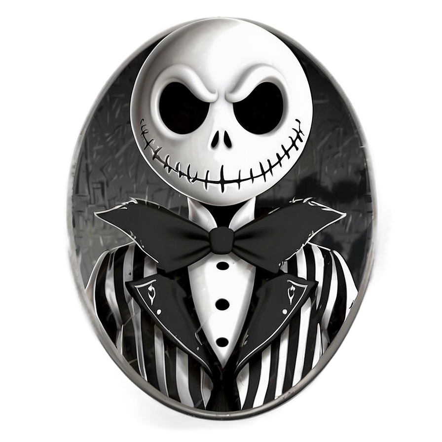 Black and White Jack Skellington PNG gjg PNG with transparent background