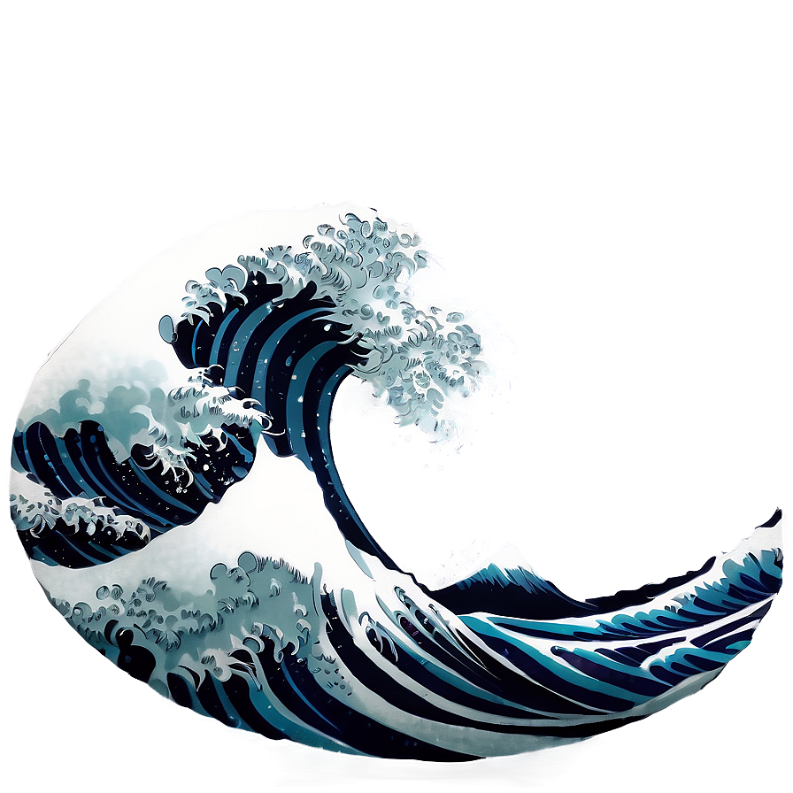 Black And White Japanese Wave Png Gek