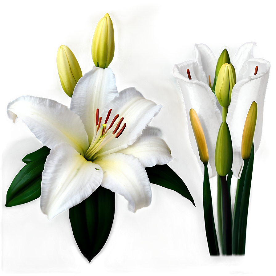 Black And White Lilies Png Glw31