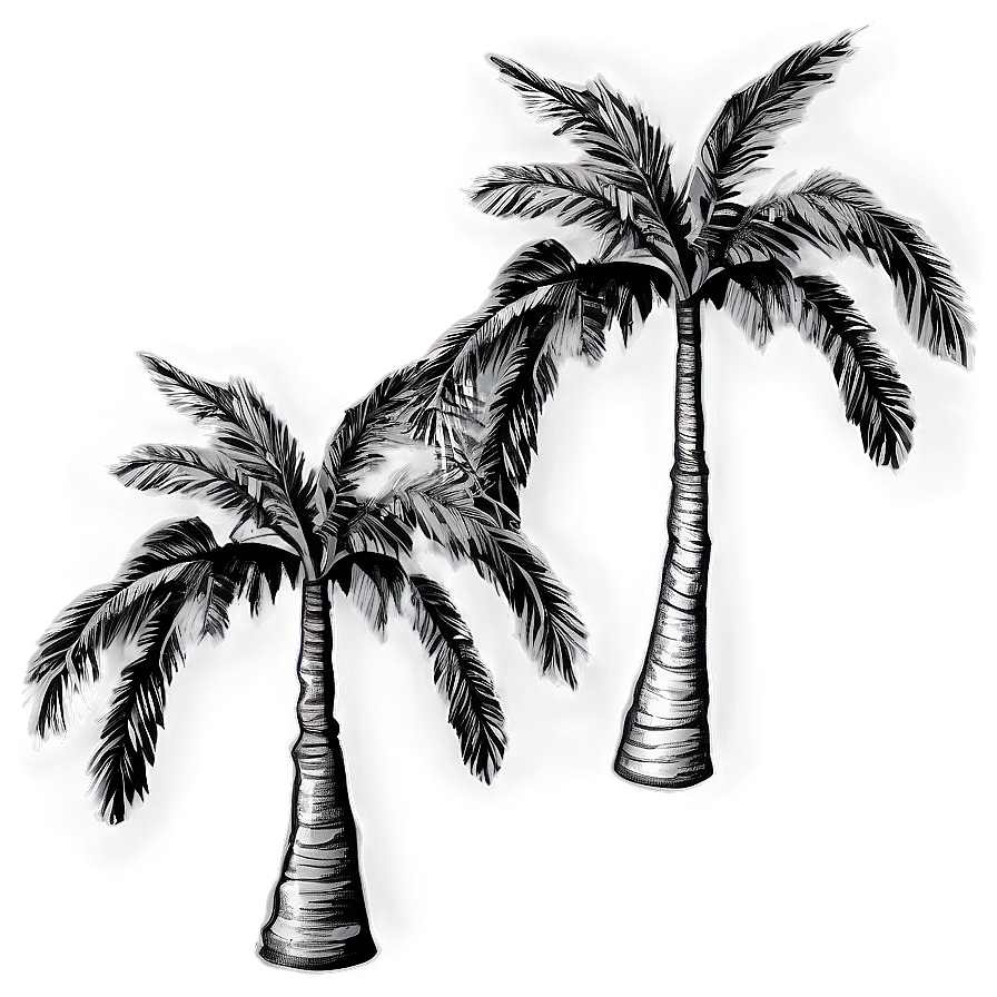 Black And White Palms Png 06112024