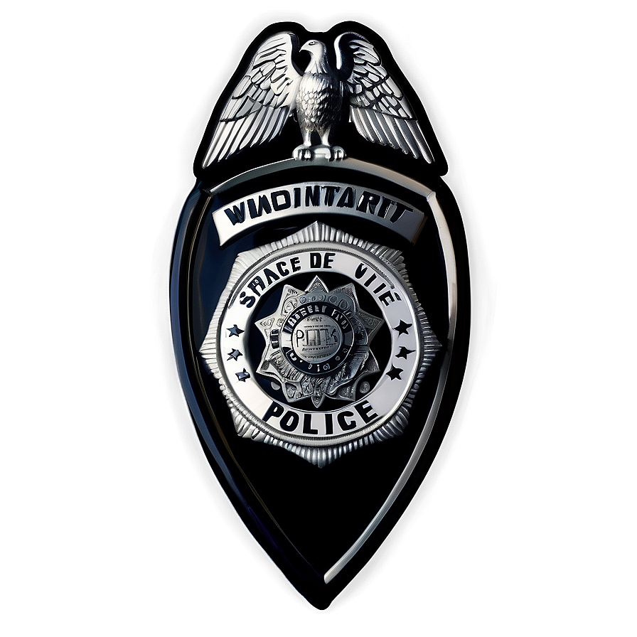 Black And White Police Badge Png Bvu