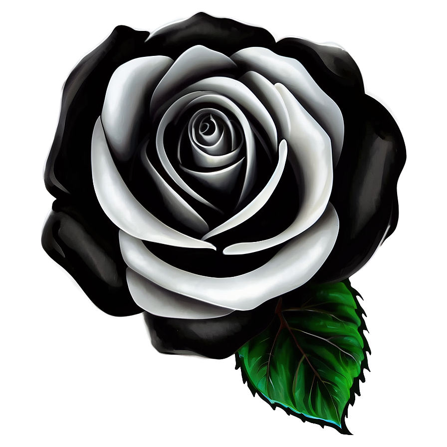 Black and White Rose Tattoo PNG rlo PNG with transparent background