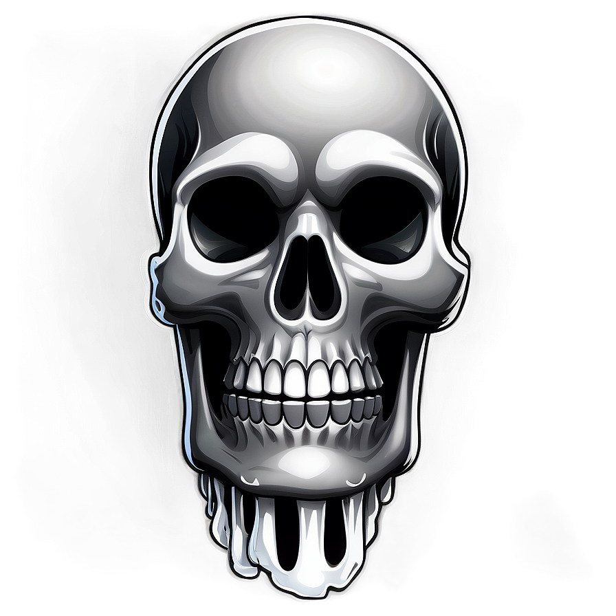 Black and White Skull Sticker PNG 85 PNG image with a transparent background, free high-resolution download