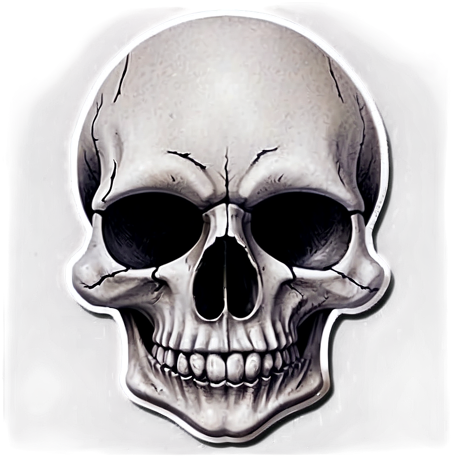 Black and White Skull Sticker PNG btd PNG image with a transparent background, free high-resolution download