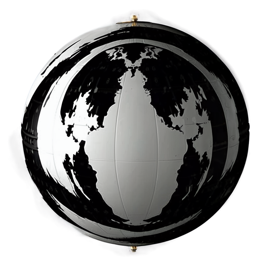 Black And White Spinning Globe Png 06282024