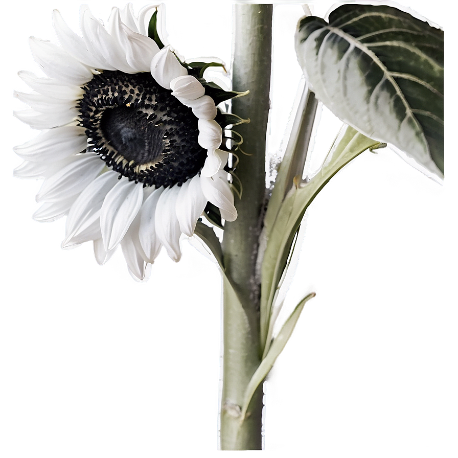 Black And White Sunflower Png 06282024