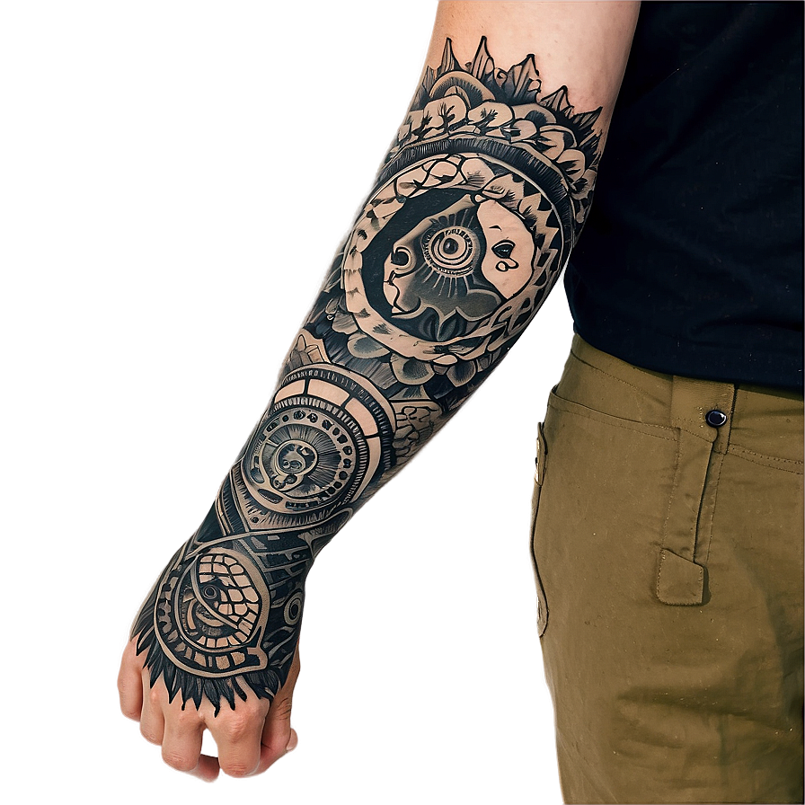 Black And White Tattoo Sleeve Png 69