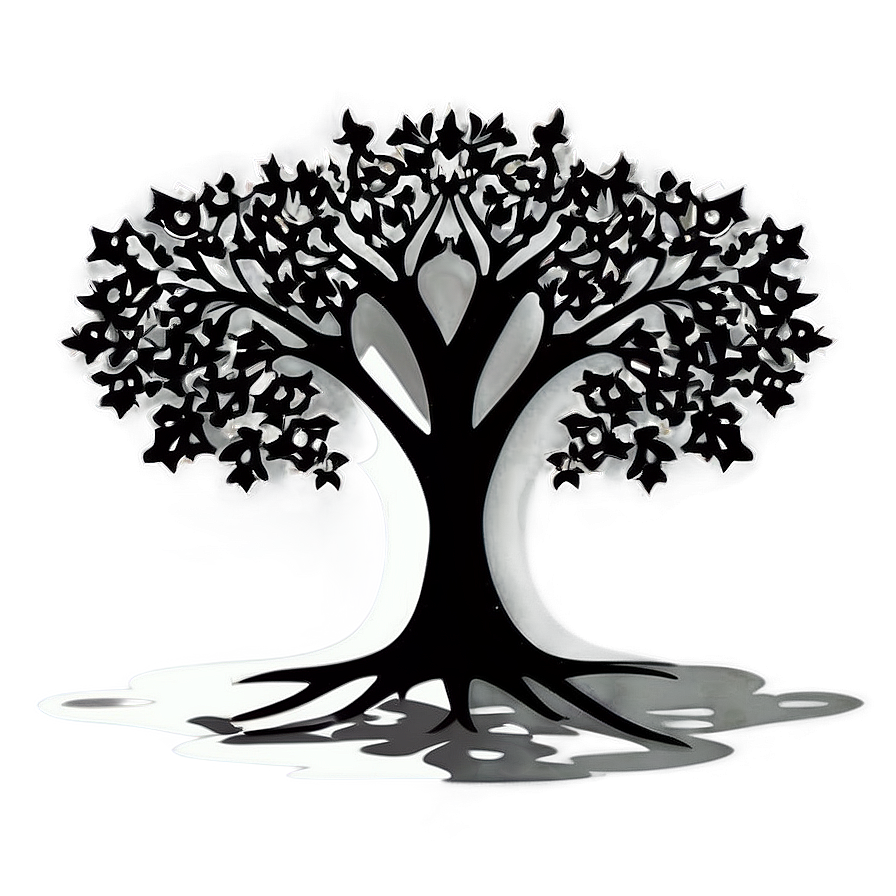 Black And White Tree In Abstract Style Png Xpy49