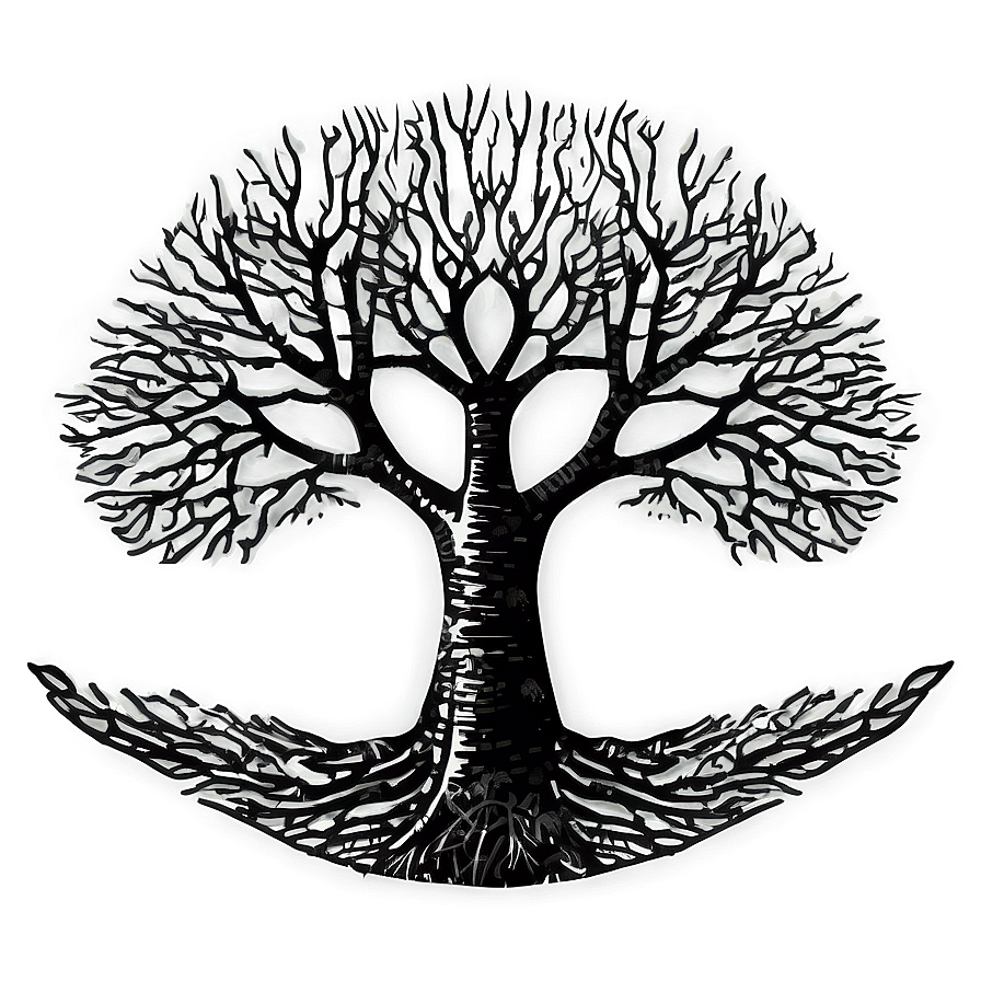 Black And White Tree Outline Png Uxp