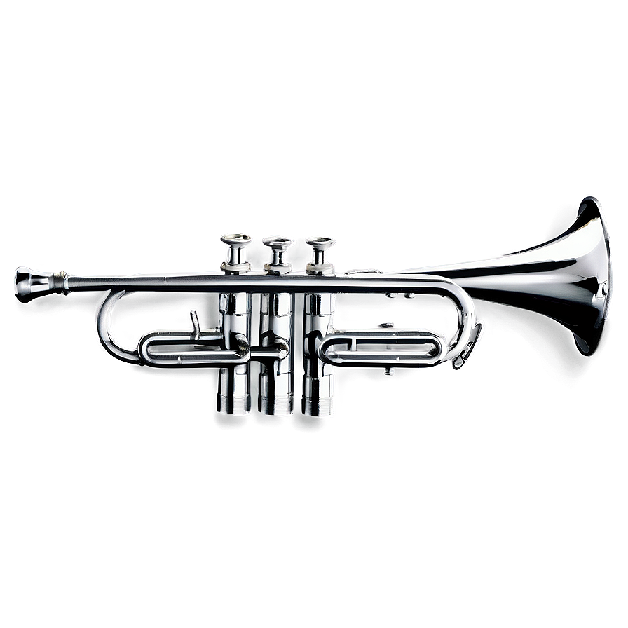 Black And White Trumpet Png 05242024