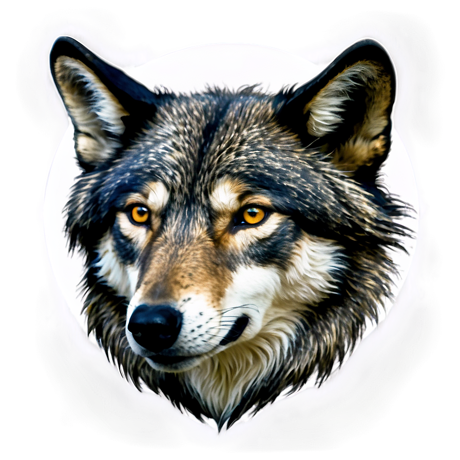 Black And White Wolf Face Png 06292024