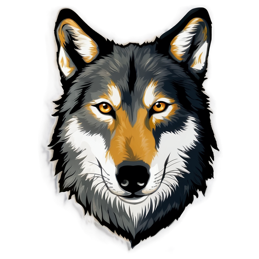 Black And White Wolf Face Png 34