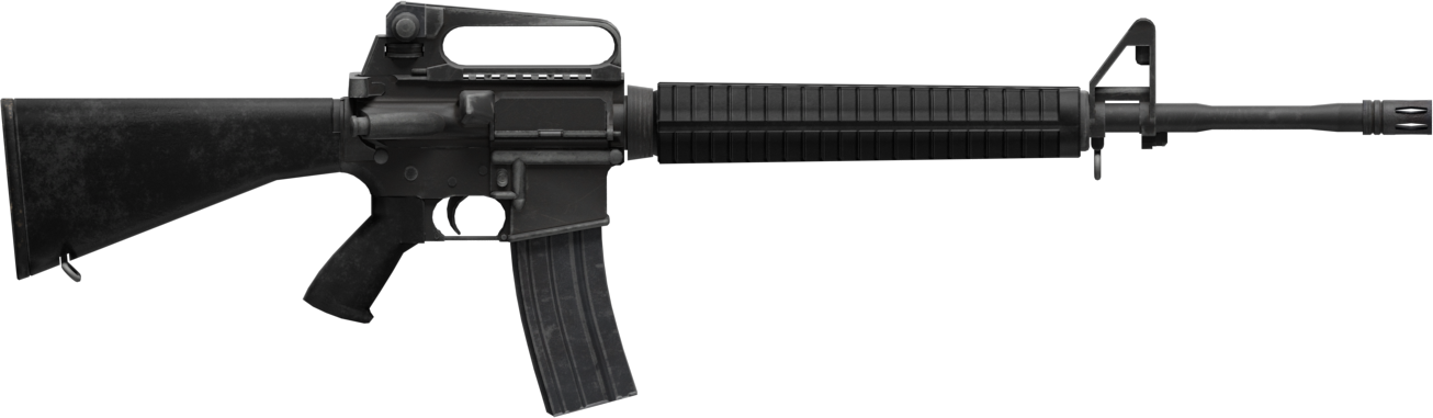 Black Assault Rifle Isolated