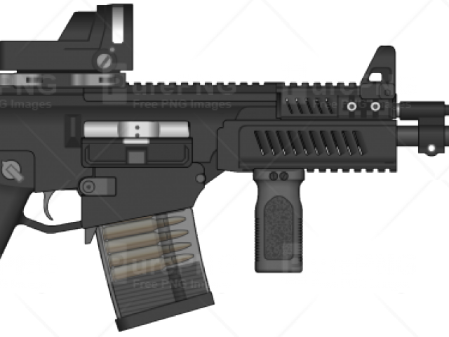 Black Assault Rifle P N G Image