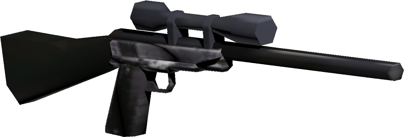 Black Assault Rifle3 D Model