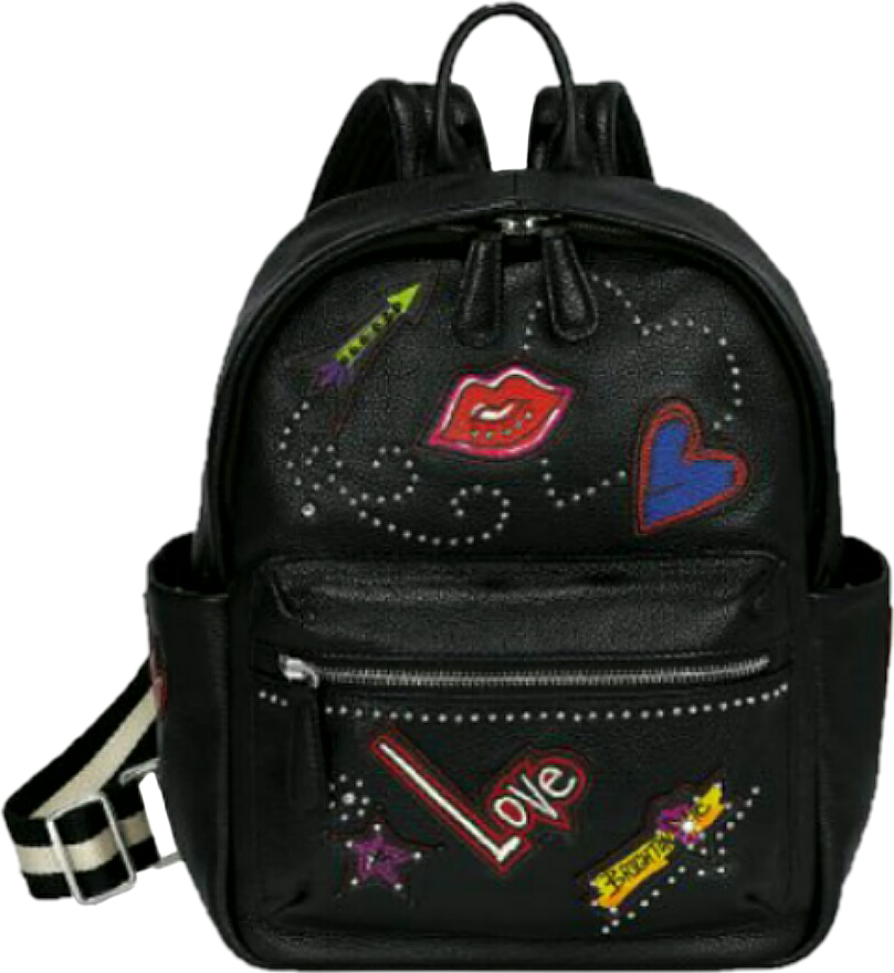 Black Backpackwith Pop Art Design