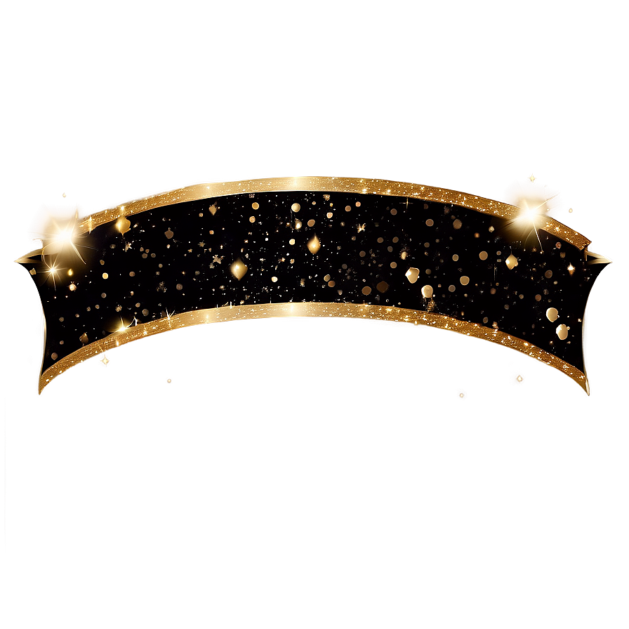 Black Banner With Glitter Png Qji98