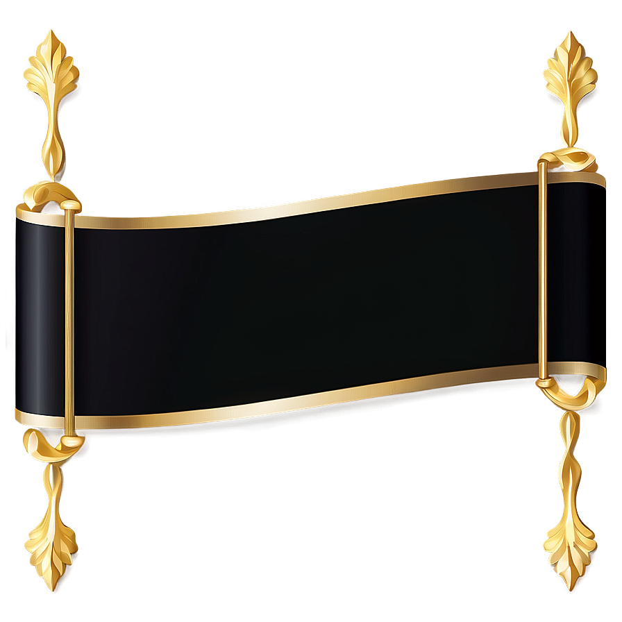 Black Banner With Gold Trim Png 27