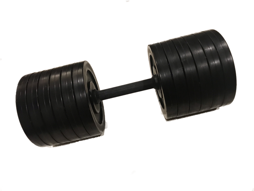 Black Barbell Isolated Fitness Equipment PNG with transparent background
