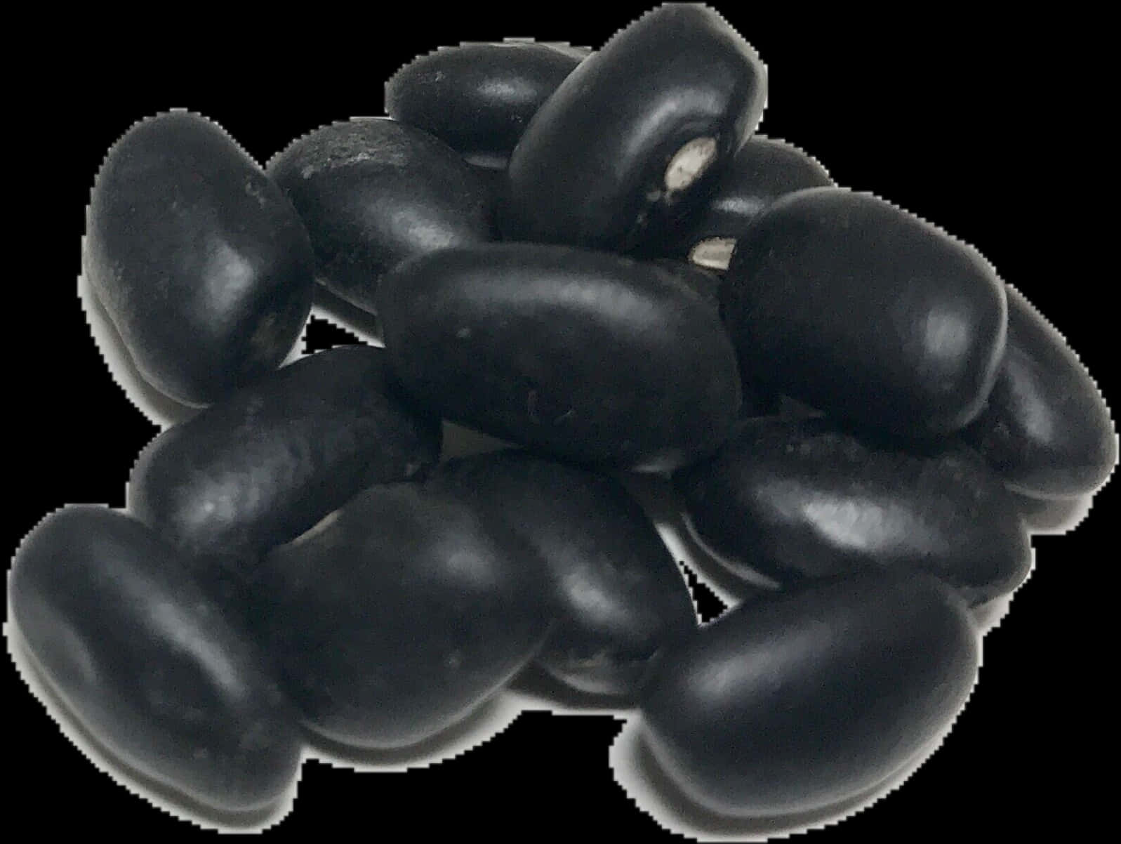 Black Beans Pile Isolated Background PNG with transparent background