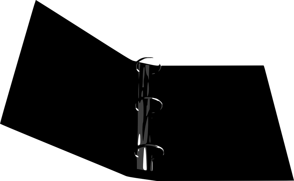 Black Binder Open Vector PNG with transparent background