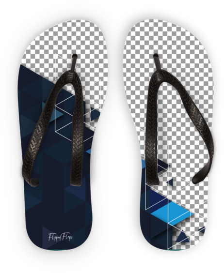 Black Blue Flip Flops