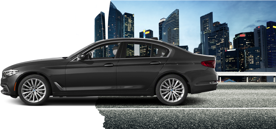 Black Bmw 5 Series Driving At Night - Bmw Car 5 Series 2019 Black, HD Png Download PNG with transparent background