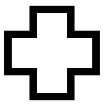 Black Bold Cross Graphic PNG with transparent background
