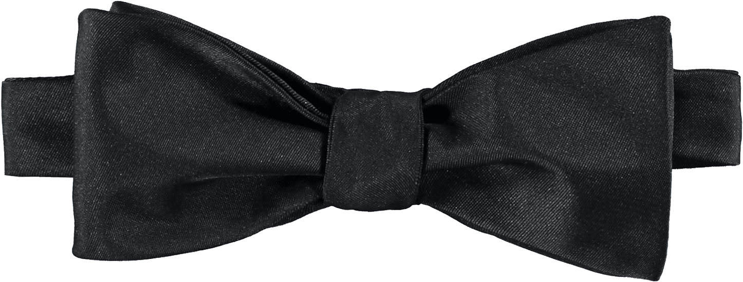 Black Silk Bow Tie - Formal Wear, HD Png Download PNG with transparent background