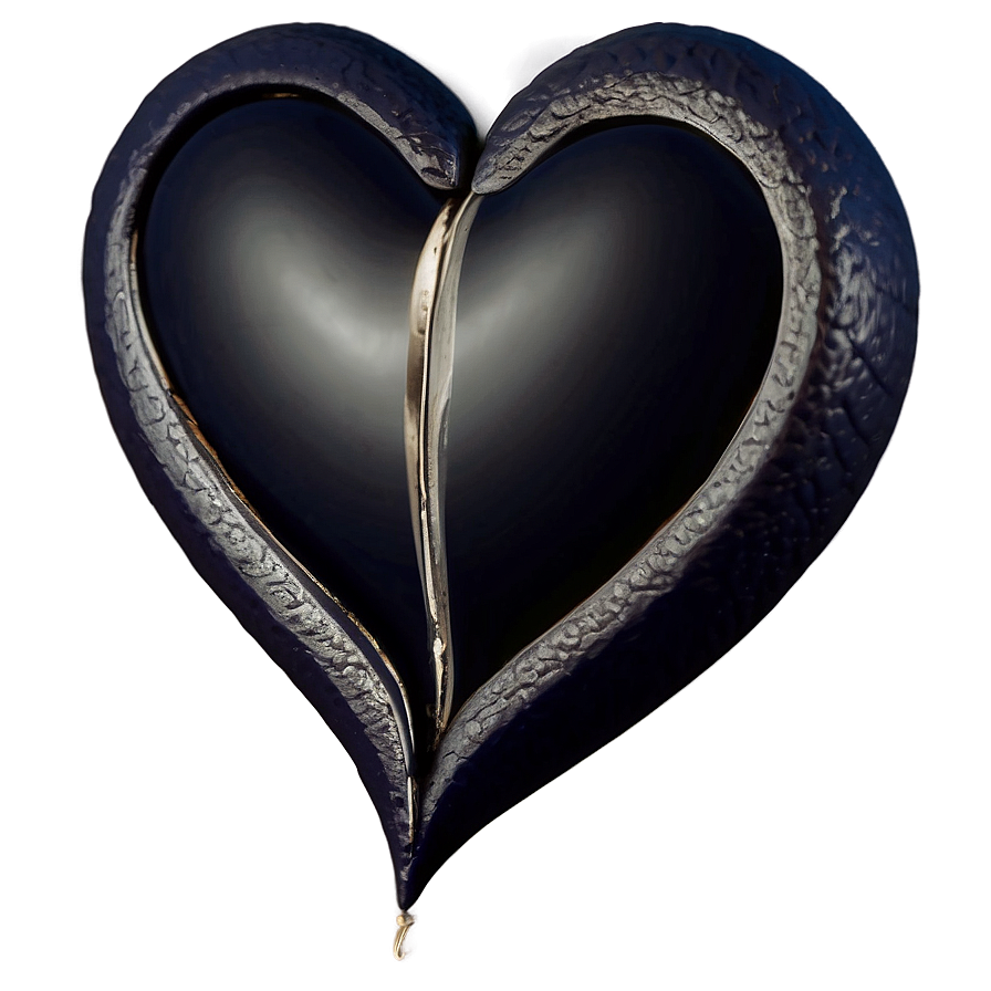 Black Broken Heart Clipart Png Axc90