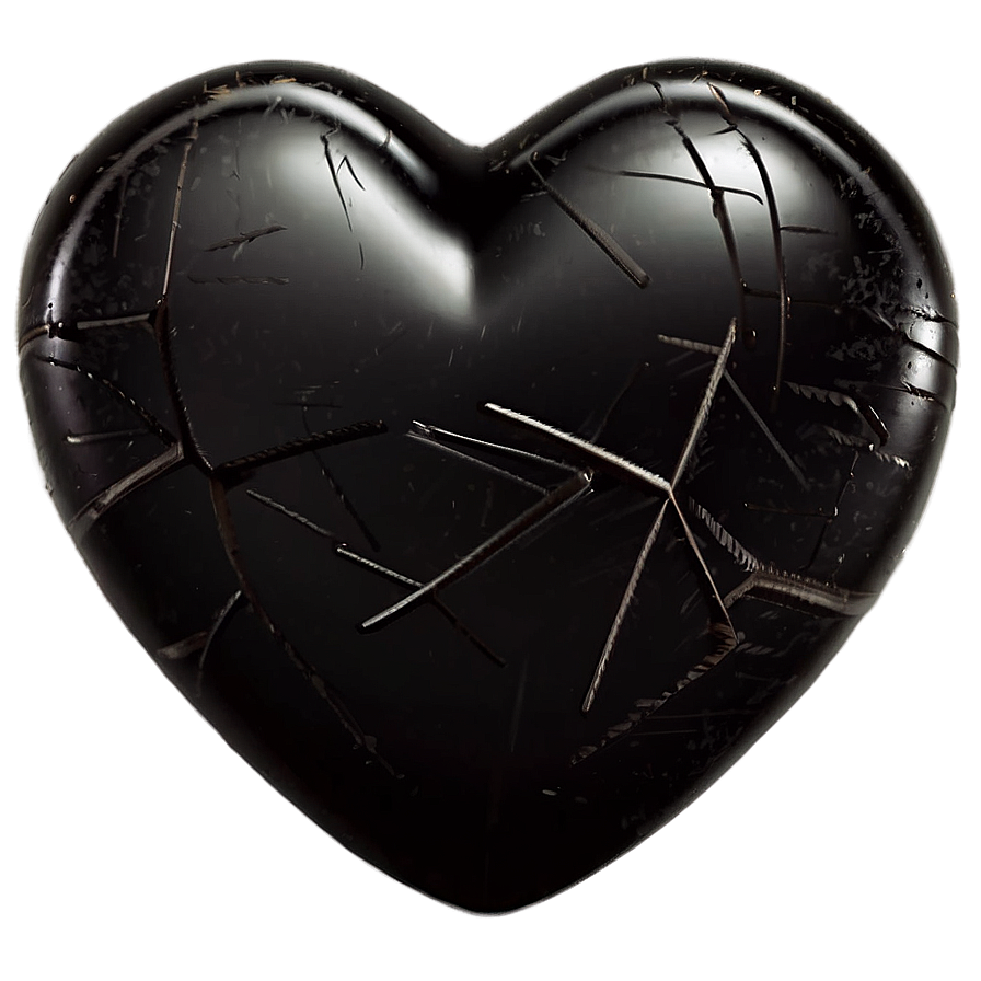 Black Broken Heart Emoji Png 06252024