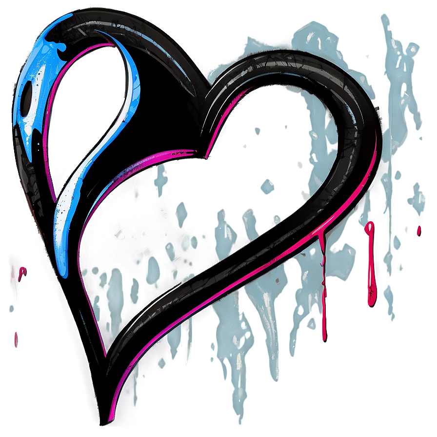 Black Broken Heart Graffiti Png Rus