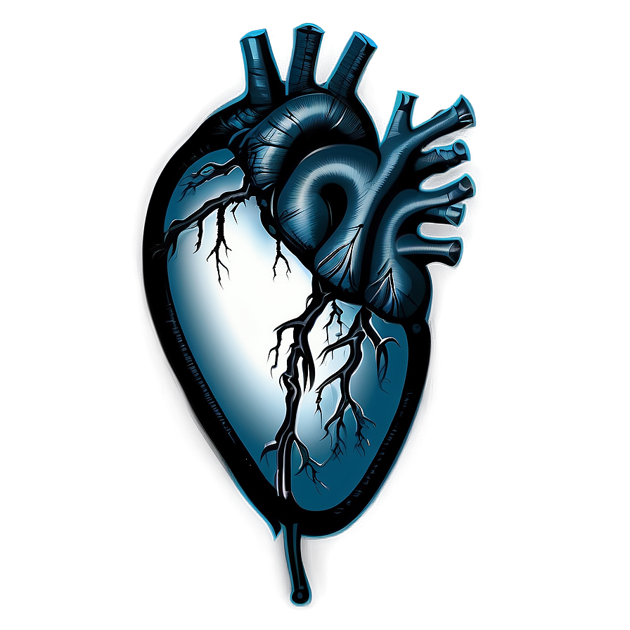 Black Broken Heart Tattoo Design Png 46